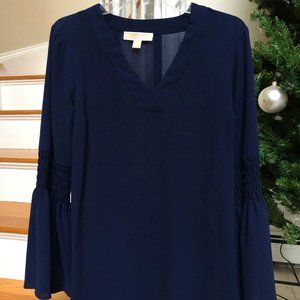 Michael Kors Navy Bell Sleeve Top
